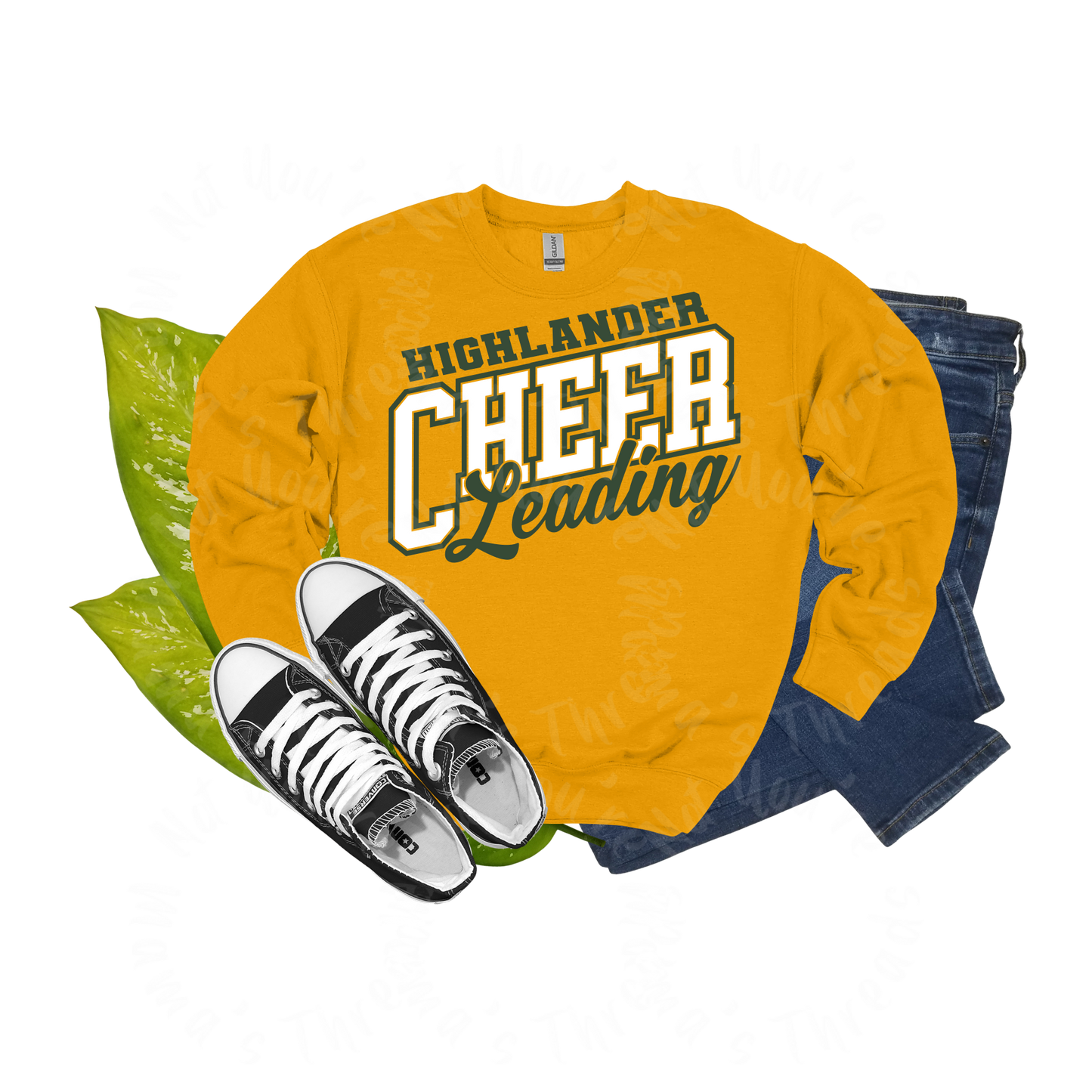 Highlander Cheer Leading Puff Crewneck