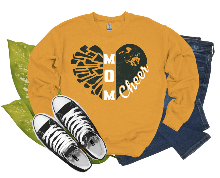 Cheer Mom Heart Puff Crewneck