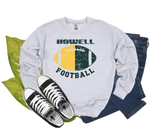 Distressed Football Sublimation Crewneck