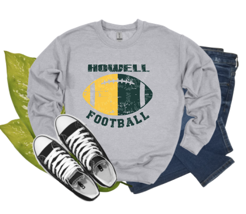 Distressed Football Sublimation Crewneck